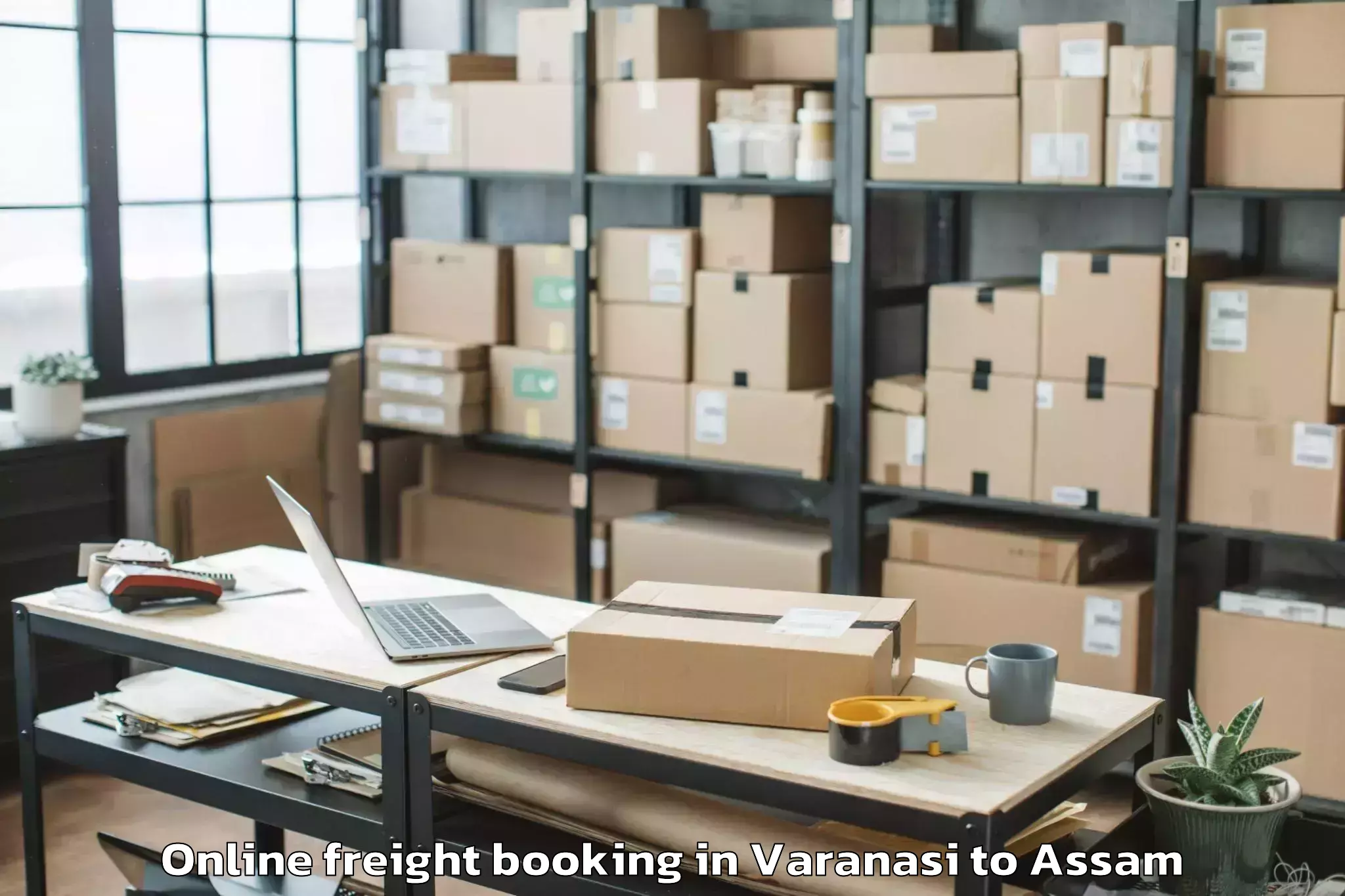 Top Varanasi to Biswanath Chariali Online Freight Booking Available